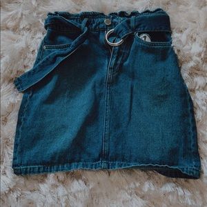 Blue denim skirt